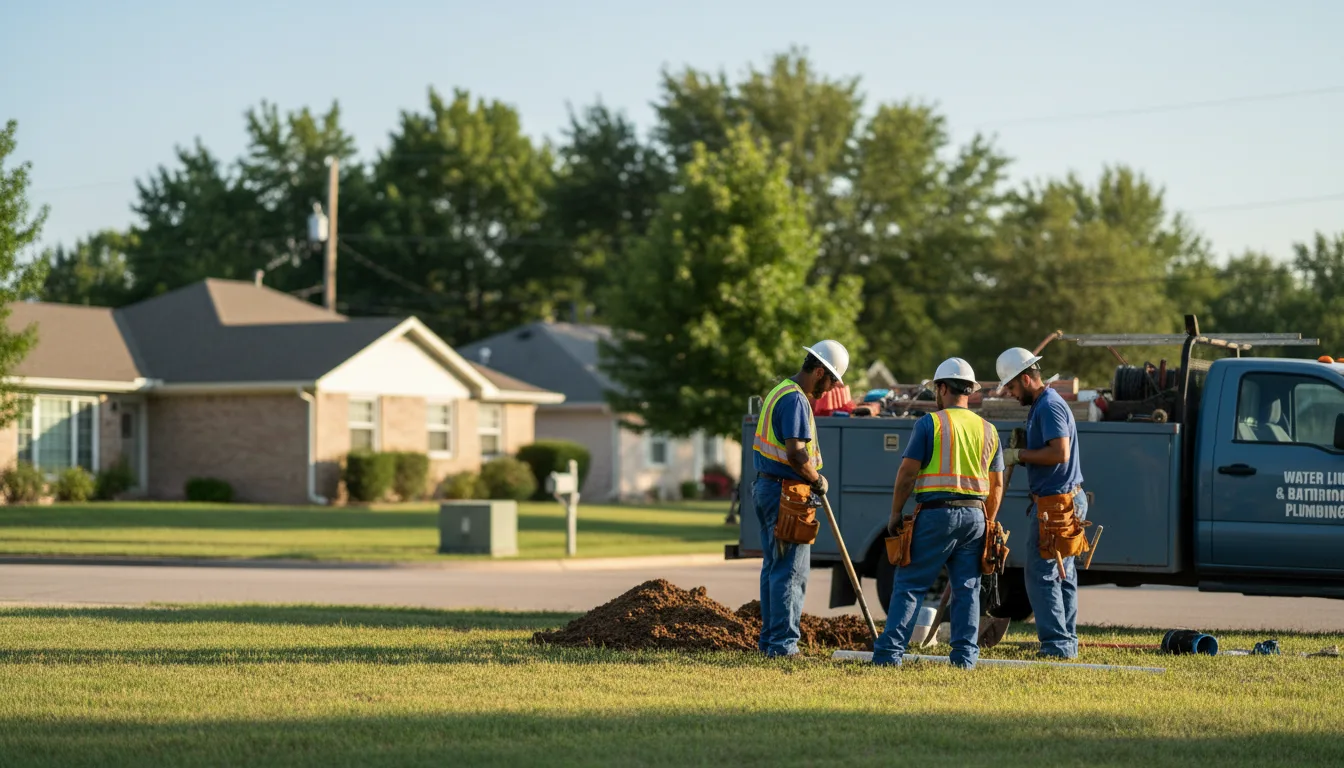 Residential water line and bathroom plumbing service in Forreston, TX